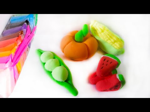 Видео: Как лепить из легкого пластилина фигурки фруктов и овощей