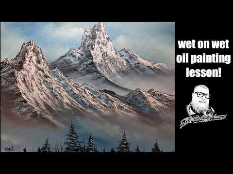 Видео: Ледяная гора (Картина с магией, с. 8, эп. 5) Пейзажная живопись