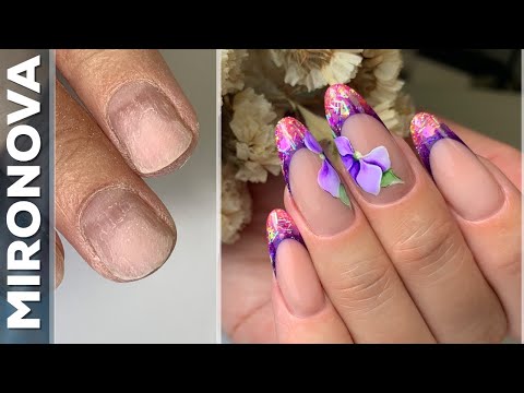 Видео: Перевоплощение/ Выкладной витражный френч/ Арочные формы/ Цветы на ногтях
