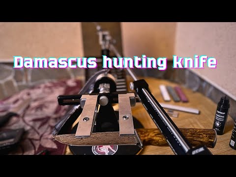 Видео: Sharpenin Damascus Hunting  Knife / Заточване На Ловен Нож -Дамаск