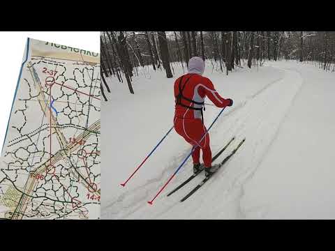 Видео: Ориентирование от первого лица (Headcam orienteering 14) на лыжах, п.Левченко, Казань. Классика