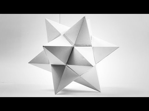 Видео: Красивый звездчатый многогранник из бумаги, star polyhedron