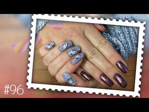 Видео: Плейлист - Маникюромагия.  💅  Домашний маникюр обычным лаком + наклейки. Натуральные ногти!