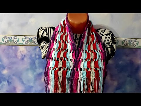 Видео: ВЕСЕЛЫЙ ШАРФИК. Шарфик из остатков пряжи.