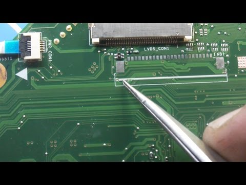 Видео: Ремонт ноутбука ASUS X55U-SXO36R. Восстановление поврежденных дорожек.