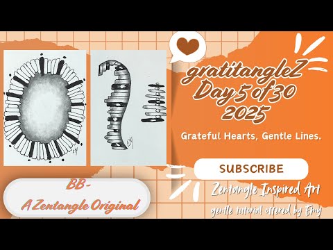 Видео: GratitangleZ 2025 | B.B. от Zentangle | Way to Go Border Tangles