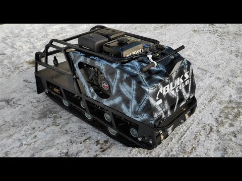 Видео: Красивый мотобуксировщик «BUKS-CLUB» в камуфляже «Охотник»