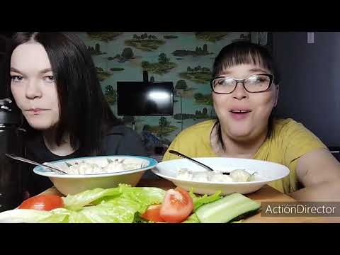 Видео: Мукбанг | Пельмени с овощами | Ведётся спор😆