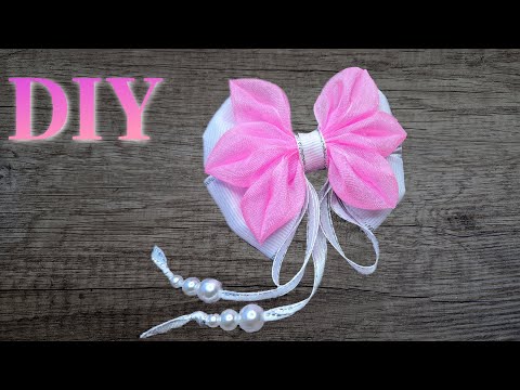 Видео: Невесомые бантики из органзы  и репсовой ленты.diy