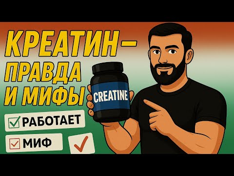 Видео: Креатин — мифы и правда. Всё, что нужно знать для набора силы и мышц! #фитнес #спорт #mashq #спорт
