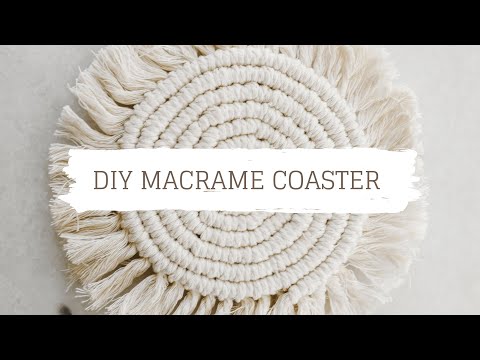 Видео: DIY Macrame Сoaster Tutorial - Макраме для начинающих: подстаканник #1