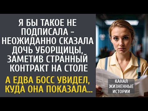 Видео: Я бы такое не подписала - сказала дочь уборщицы, заметив контракт на столе… А едва босс посмотрел…