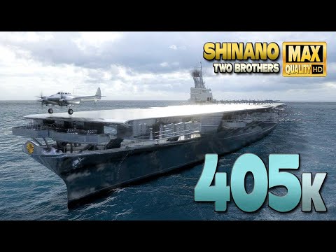 Видео: Авианосец Синано: Про резюме игрока на карте "Два брата" - World of Warships