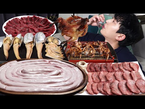 Видео: Говяжий позвоночник, перепела, конина, моллюск-слон, говяжий язык, коллекция мукбангов ASMR
