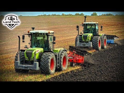 Видео: КРАСИВАЯ ВСПАШКА - Тракторы CLAAS XERION с новыми плугами LEMKEN и OPAL-AGRI!