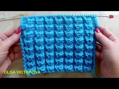 Видео: Рельефные дорожки Вязание спицами 296