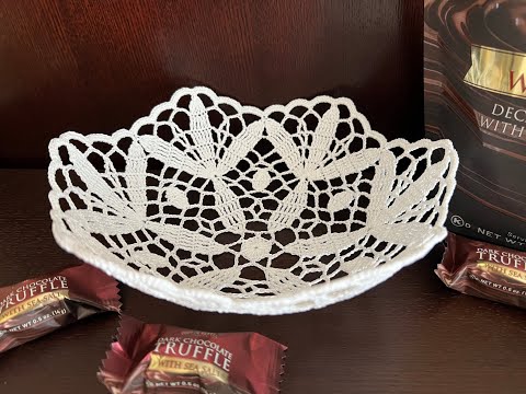 Видео: Ваза для конфет связанная крючком