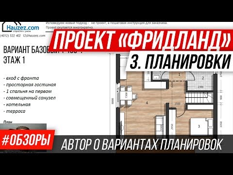 Видео: 🔥 Типовой дом с мансардой и гаражом из газоблока.  Обзор планировок проекта дома "Фридланд". Часть3