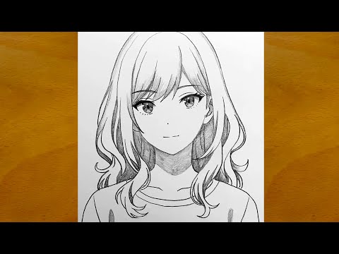 Видео: Как нарисовать красивую девушку в стиле аниме шаг за шагом || Простой набросок аниме || Рисунок к...