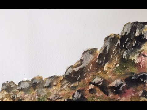 Видео: Рисуем Камни, гальку, скалы Мастихином.  Stones. rocks, pebble in watercolor/ part1