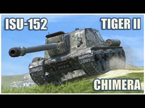 Видео: ИСУ-152, Tiger II & Chimera • WoT Blitz Gameplay