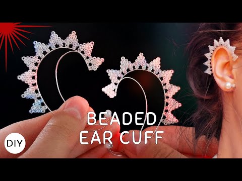 Видео: Beaded ear cuff ✴️ Кафф на ухо из бисера