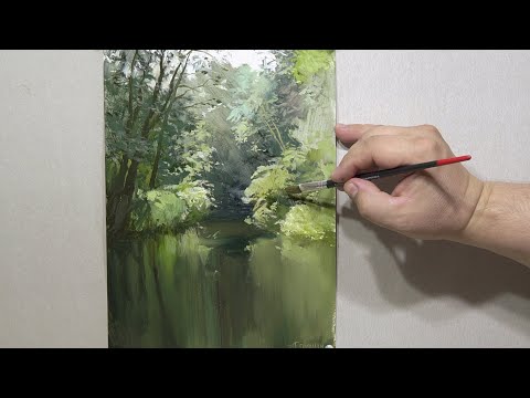 Видео: Игра света над водой. Живопись маслом