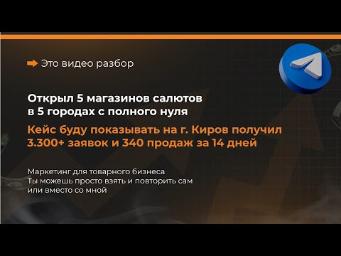 Видео: Как привлекать клиентов в товарный бизнес. На примере 5 магазинов салютов в 5 городах.