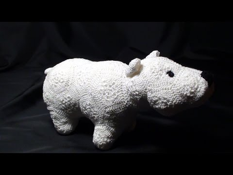Видео: Вязаный медведь из мотива "Африканский цветок"  Knitted bear motif of "African Flower"