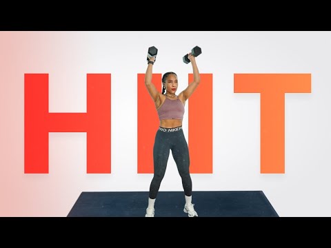 Видео: HIIT-тренировка с гантелями на все тело дома (варианты с низкой ударной нагрузкой)