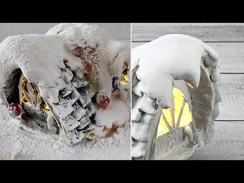 Видео: Зимние лампы DIY Fairy House для рождественской деревни