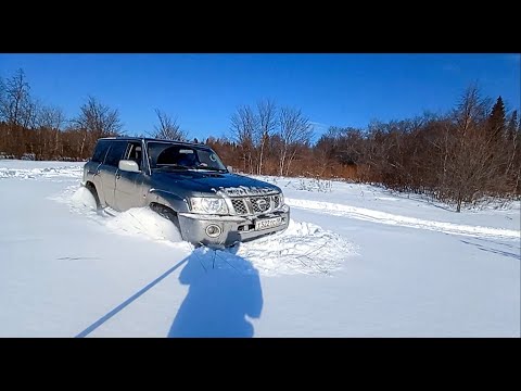 Видео: Nissan PATROL Y61 на 33 колесах,по снегу...