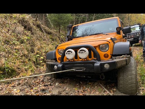Видео: Nissan patrol на V8, TD42 и TB48, Rubicon, Suzuki jimny против осеннего бездорожья)