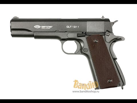 Видео: Пневматический Gletcher CLT 1911 Кольт блоубэк обзор