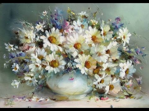 Видео: Натюрморт с Ромашками. Живопись Онлайн.