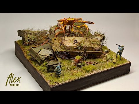 Видео: ДИОРАМА "МОНСТР-КРАБ" - СБОРКА #модельтанка #моделизм