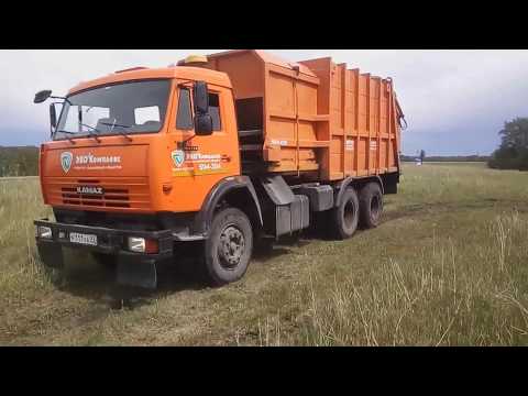 Видео: Один рейс на мусоровозе.Июнь 2019.Russian garbage truck.