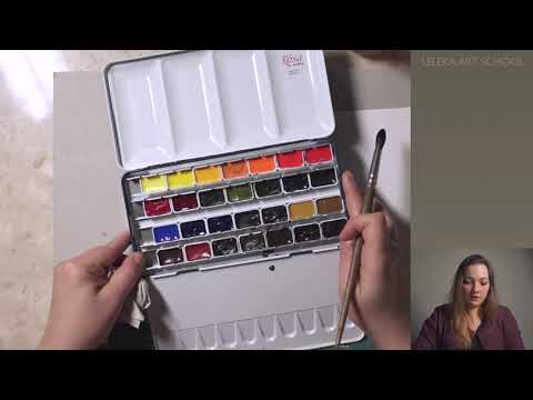 Видео: Онлайн-курс по рисованию акварелью «Основы акварели». Урок 1