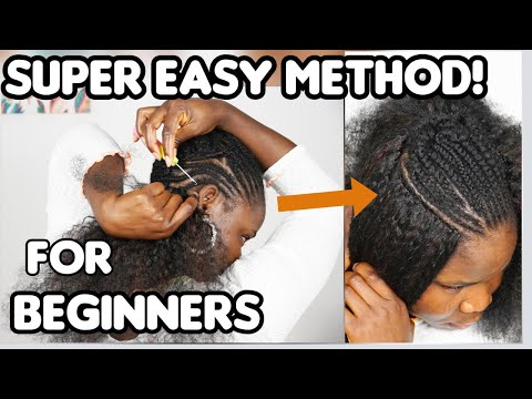 Видео: Самый простой способ завязать косички с невидимыми узлами на противоположной стороне средней част...