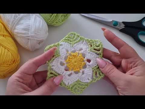 Видео: Красивый шестиугольник крючком! #вязаниекрючком #crochet