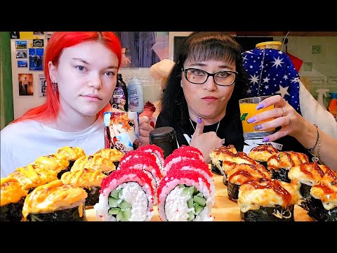 Видео: Мукбанг | Запеченные роллы | Обжор Асмр