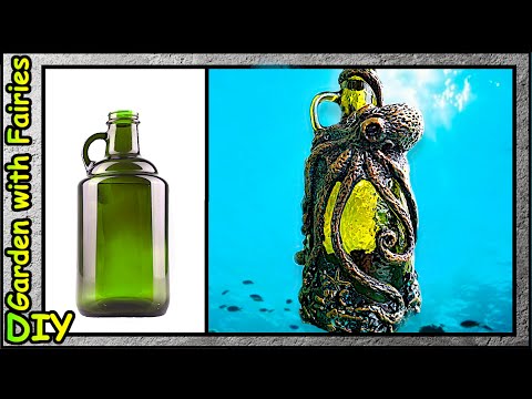 Видео: DIY Декоративная бутылка в Морском стиле с Осьминогом