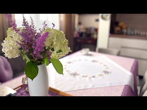 Видео: Вышивка в интерьере. Кухня: лето 🌿💜