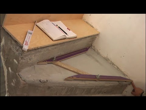 Видео: Универсальный шаблон при обшивке бетонной лестницы фанерой.
