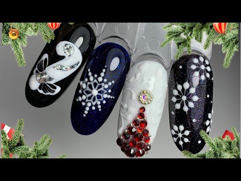 Видео: 4 ЭКСПРЕСС дизайна на НОВЫЙ год. НОВОГОДНИЙ дизайн ногтей.