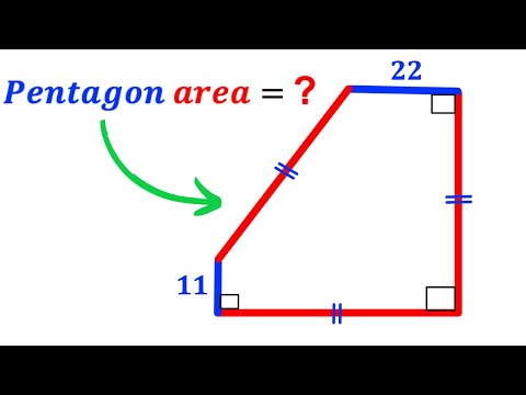 Видео: Можете ли вы найти площадь Пентагона? | (Квадрат) | #математика #математика | #геометрия