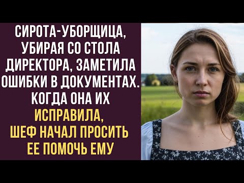 Видео: Сирота-уборщица, убирая со стола директора, заметила ошибки в документах. Когда она их исправила