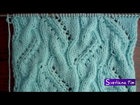 Видео: Вязание Спицами, Ажурные Узоры. Ажурный узор "НЕОБЫКНОВЕННЫЕ КОСЫ" - уроки вязания МК № 124