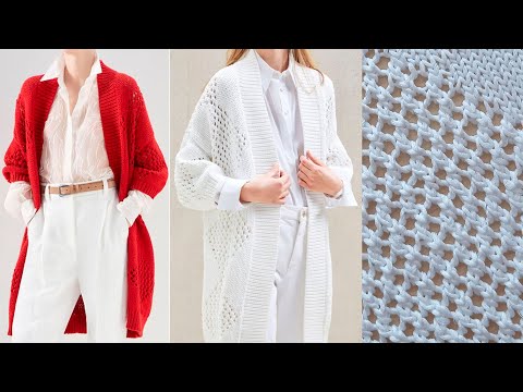 Видео: Прекрасный кардиган как у Брунелло Кучинелли. Описание вязания. Выкройка на три размера.Схема узора.