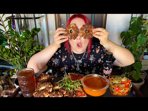 Видео: МУКБАНГ | Суп из печеных овощей, салат, яблочные цветы | Mukbang | Roasted tomato soup, apple 🍩
